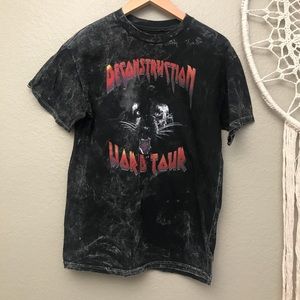 Graphic Tee Black Distressed Look